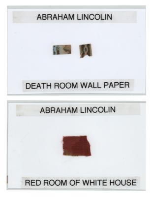 Lot #121 Abraham Lincoln 'Red Room' and 'Death Room' Wallpaper Swatches - Image 1