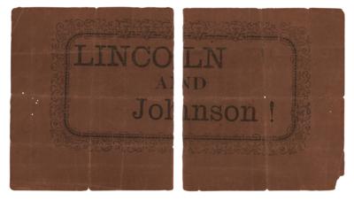 Lot #122 Abraham Lincoln and Andrew Johnson 1864 Unconditional Union Ticket - Image 2