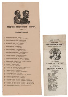 Lot #123 Abraham Lincoln and Andrew Johnson 1864 Union Ticket - Image 1