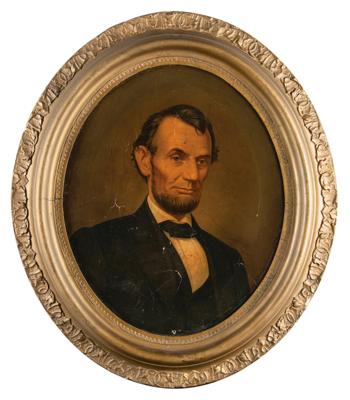 Lot #137 Abraham Lincoln Oval Chromolithograph Portrait - Image 1
