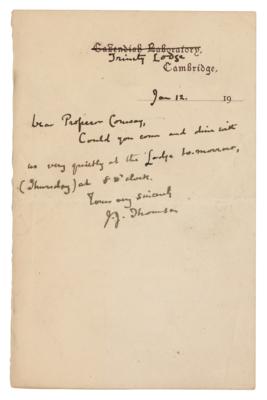 Lot #193 J. J. Thomson Autograph Letter Signed