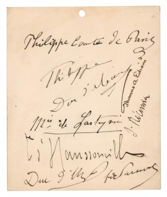Lot #188 Thomas Edison Signature
