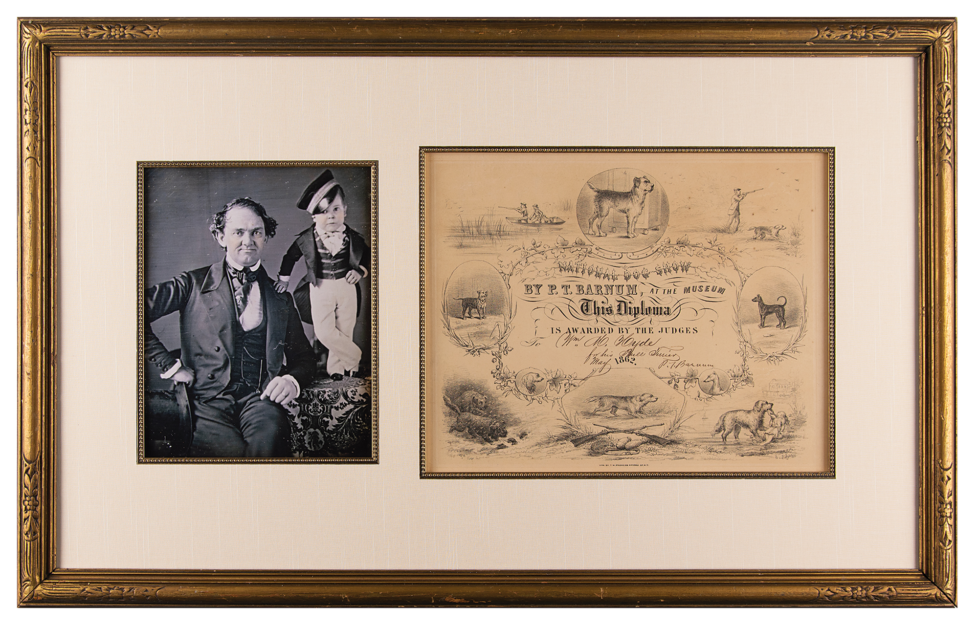 Lot #180 P. T. Barnum Signed 'National Dog Show' Diploma