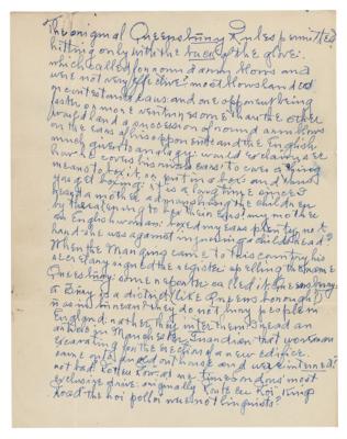 Lot #830 Joe Choynski (2) Items: Signature and Handwritten Manuscript - Image 2