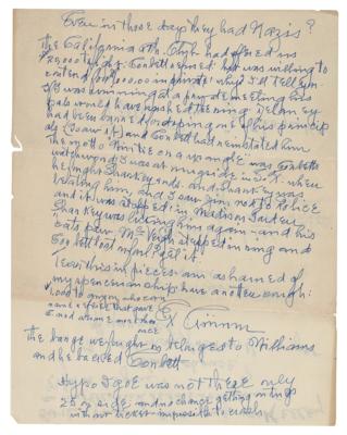 Lot #830 Joe Choynski (2) Items: Signature and Handwritten Manuscript - Image 5