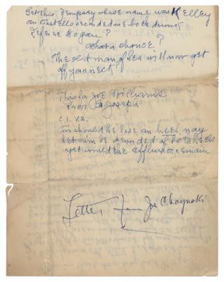 Lot #830 Joe Choynski (2) Items: Signature and Handwritten Manuscript - Image 6