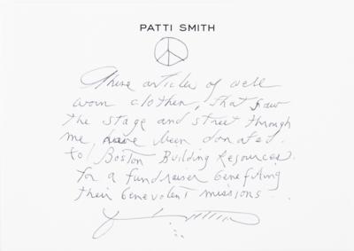 Lot #561 Patti Smith's Personally-Worn Clothing, Signed Posters, and Books - Image 5