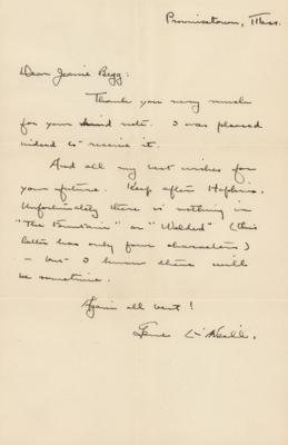 Lot #489 Eugene O'Neill Autograph Letter Signed