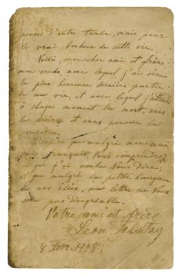 Lot #492 Leo Tolstoy Letter Signed on Politics and Religion
