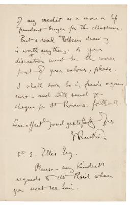 Lot #532 John Ruskin Autograph Letter Signed - Image 2