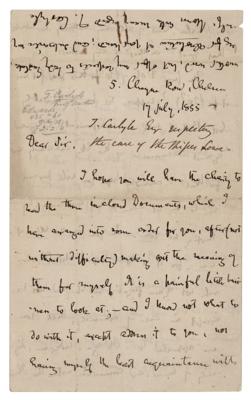 Lot #499 Thomas Carlyle Autograph Letter Signed