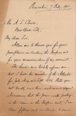 Lot #171 Woodrow Wilson Autograph Letter Signed