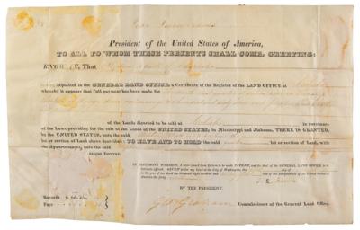 Lot #79 John Quincy Adams Document Signed as President - Image 1