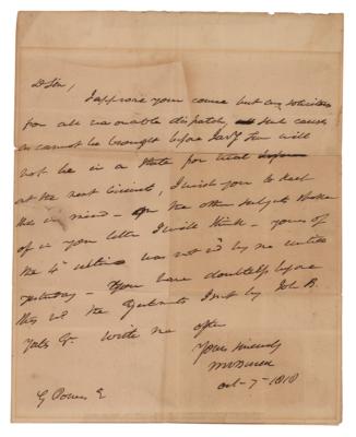 Lot #167 Martin Van Buren Autograph Letter Signed