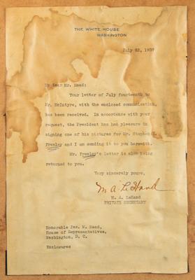 Lot #63 Franklin D. Roosevelt Signed Engraving as President - Image 4