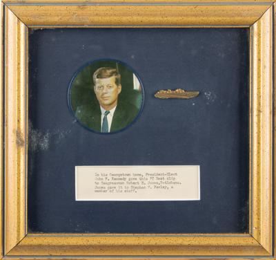 Lot #117 John F. Kennedy 1960 PT-109 Campaign Tie Bar Personally Presented to Congressman Robert E. Jones - Image 1