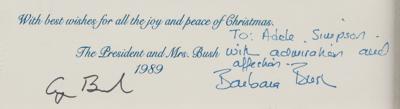 Lot #87 George and Barbara Bush Signed Christmas Card - Image 2