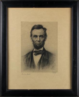 Lot #118 Abraham Lincoln Etching by Otto Schneider - Image 3
