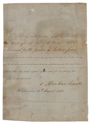 Lot #37 Abraham Lincoln Document Signed as President