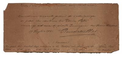 Lot #301 Pope Benedict XV Autograph Indulgence Signed