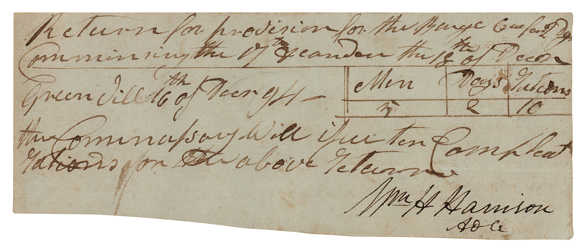 Lot #22 William Henry Harrison Document Signed