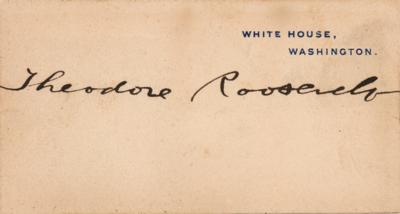 Lot #60 Theodore Roosevelt Signed White House Card - Image 1