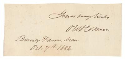 Lot #510 Oliver Wendell Holmes, Sr. Signature