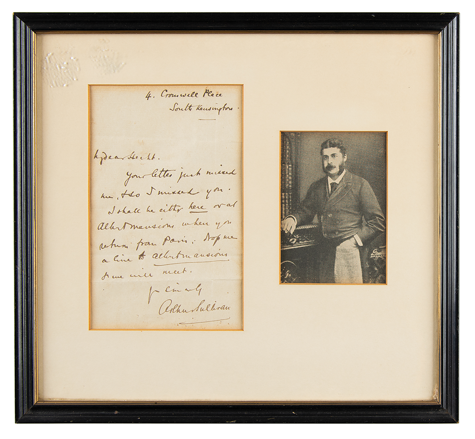 Lot #579 Arthur Sullivan Autograph Letter Signed