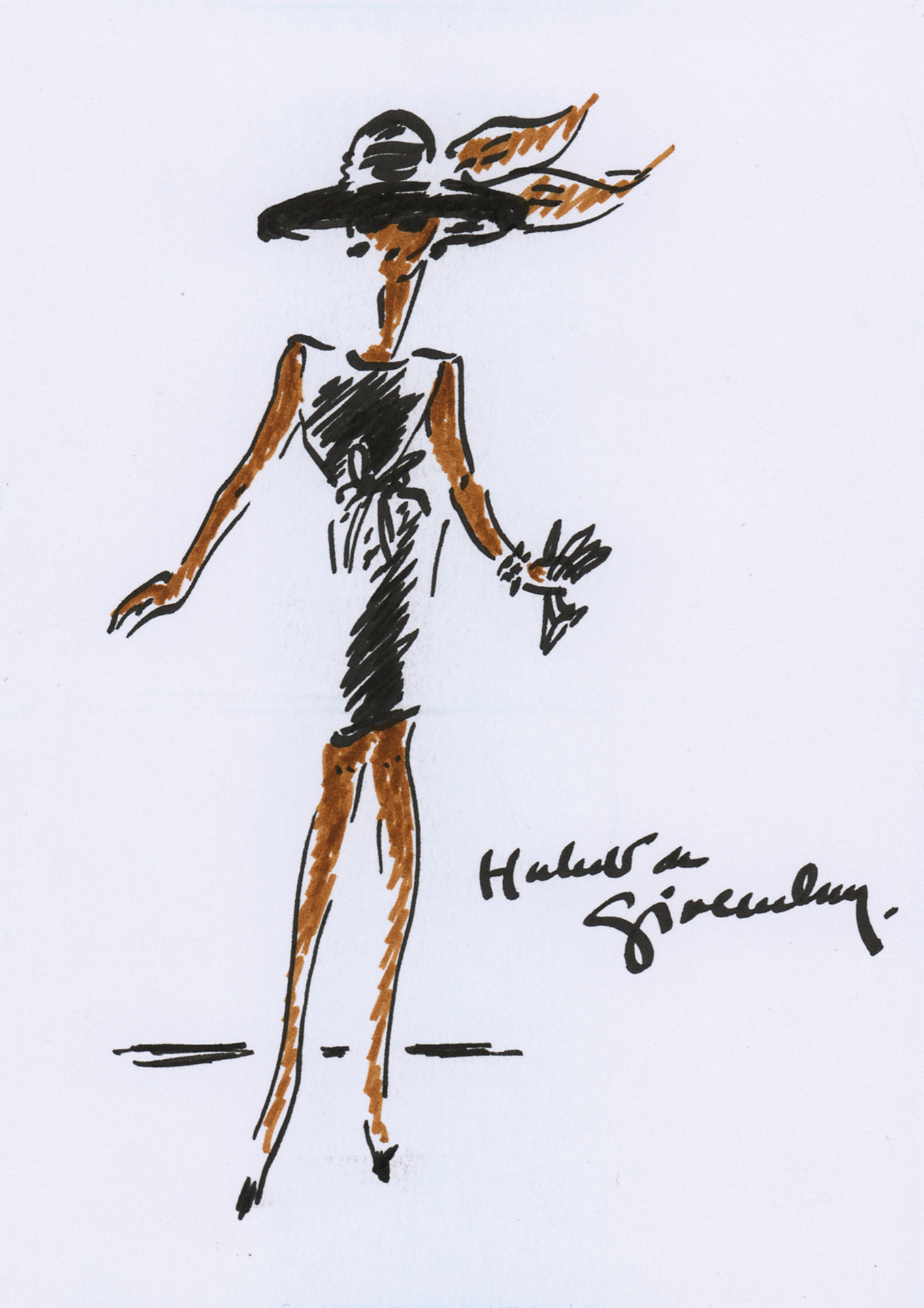 Lot #429 Hubert de Givenchy Original Sketch