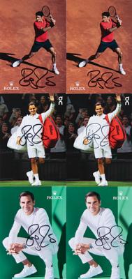 Lot #834 Roger Federer (6) Signed Promo Cards