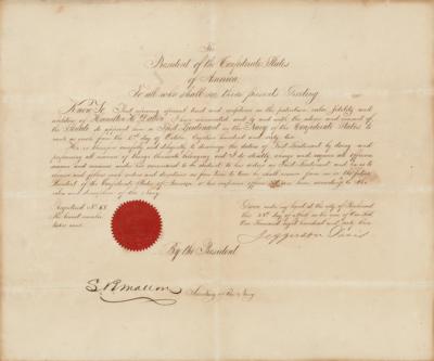 Lot #341 Jefferson Davis Document Signed as President of CSA