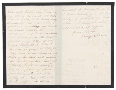 Lot #43 Mary Todd Lincoln Autograph Letter Signed on Lincoln Assassination Conspiracy - Image 2