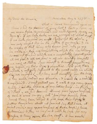 Lot #4 Abigail Adams letter on Battles of Lexington and Concord - Image 1