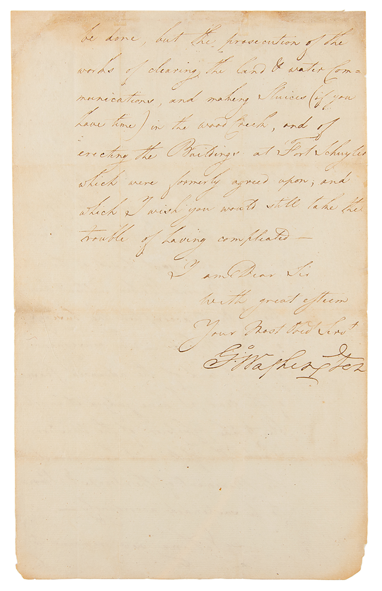 Lot #1 George Washington Letter Signed (1783) on British Occupation
