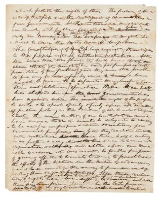 Lot #20 William Henry Harrison Handwritten Manuscript on Rights and Slavery