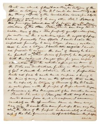 Lot #20 William Henry Harrison Handwritten Manuscript on Rights and Slavery - Image 3