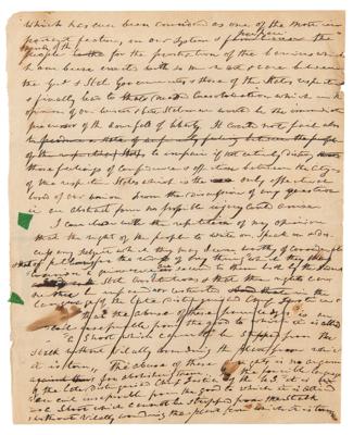 Lot #20 William Henry Harrison Handwritten Manuscript on Rights and Slavery - Image 4