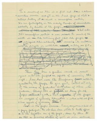 Lot #76 Ronald Reagan Handwritten Draft of Inaugural Address as Governor