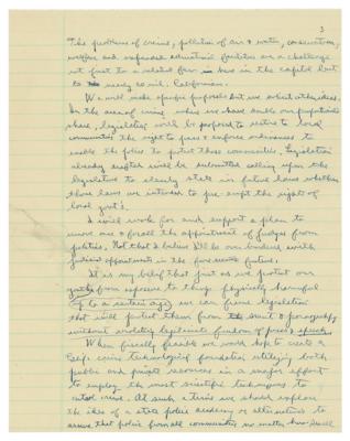 Lot #76 Ronald Reagan Handwritten Draft of Inaugural Address as Governor - Image 3