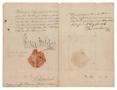 Lot #263 King Gustav IV Adolf of Sweden Document Signed - Image 2