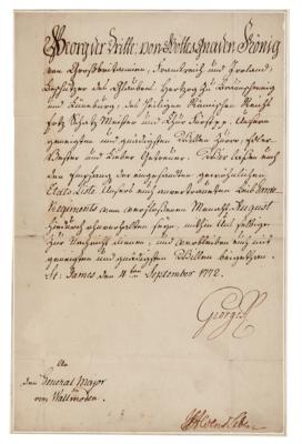 Lot #255 King George III Letter Signed