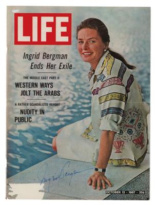 Lot #720 Ingrid Bergman Signed Magazine Cover - Image 1