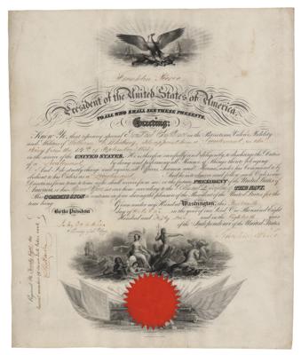 Lot #12 Franklin Pierce Document Signed as President - Image 1