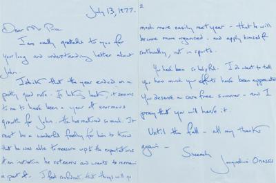 Lot #34 Jacqueline Kennedy Writes About Her Son, JFK, Jr. - Image 2