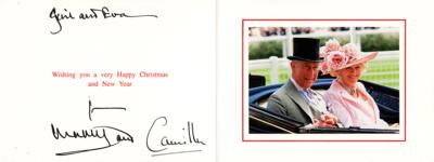 Lot #161 King Charles III and Camilla, Queen Consort Signed Card - Image 1