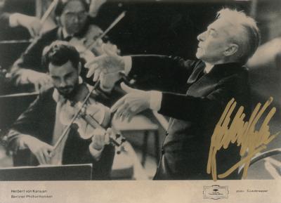 Lot #590 Herbert von Karajan Signed Photograph