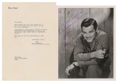 Lot #821 Tom Neal Signed Photograph and Typed Letter Signed - Image 1