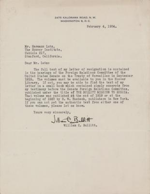 Lot #205 William C. Bullitt Typed Letter Signed - Image 1