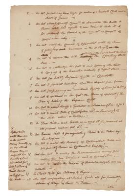 Lot #113 John Jay Handwritten Manuscript on Legislation - Image 1