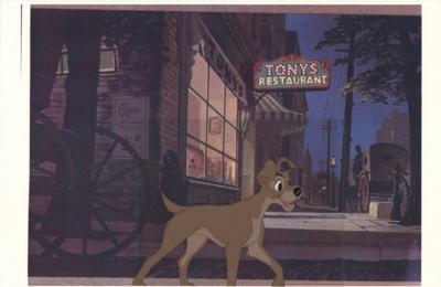 Lot #456 Tramp production cel from Lady and the Tramp - Image 1